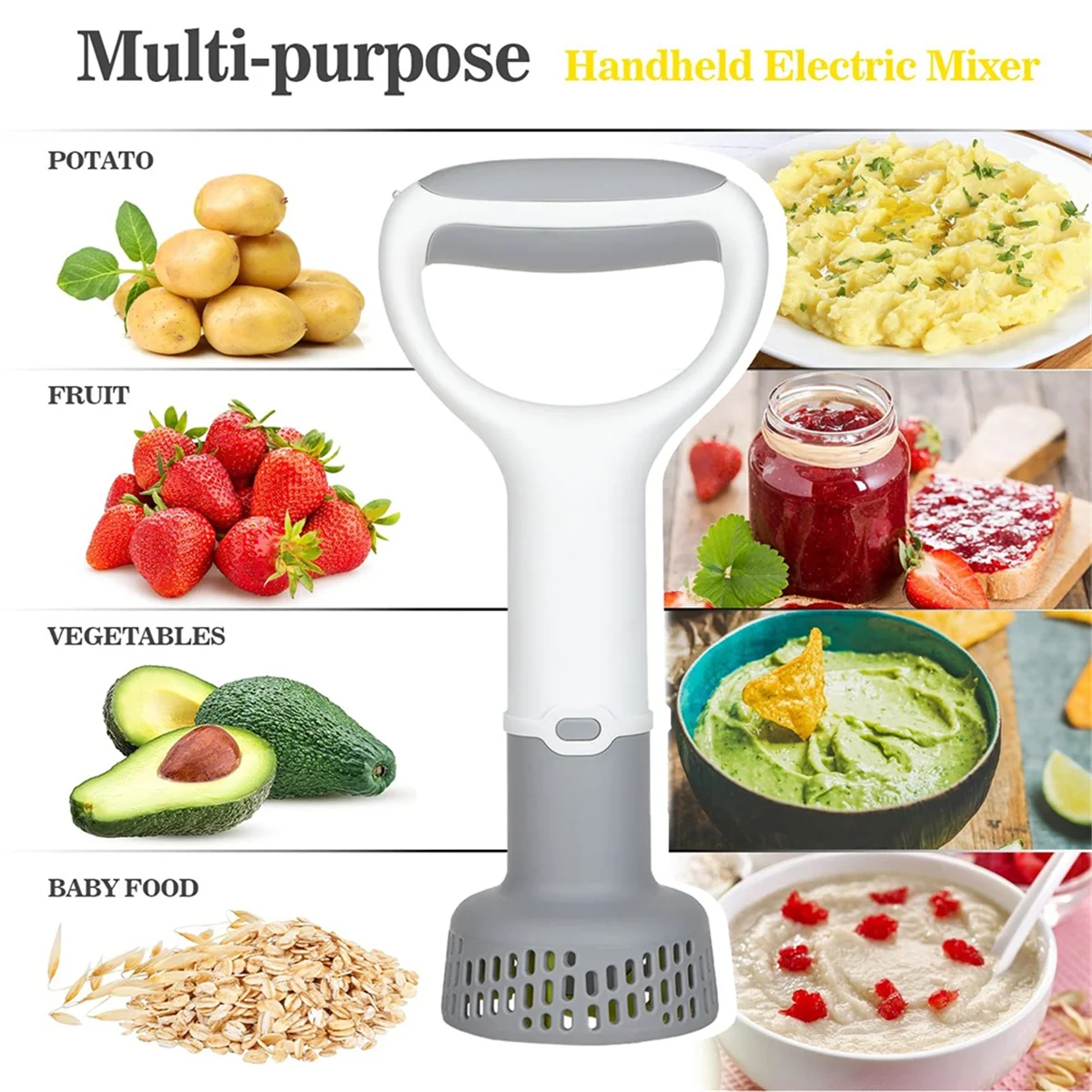 

ABYA Multi Functional Potato Blender,Household Kitchen Tool, Potato Masher US Plug