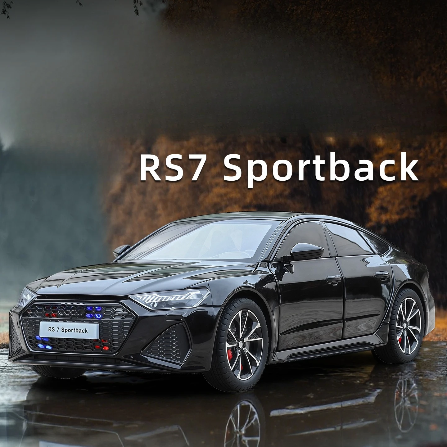 1:24 rs7 sportback carro esportivo liga diecast modelo de simulação carro brinquedos com som e luz puxar para trás brinquedos para crianças presentes