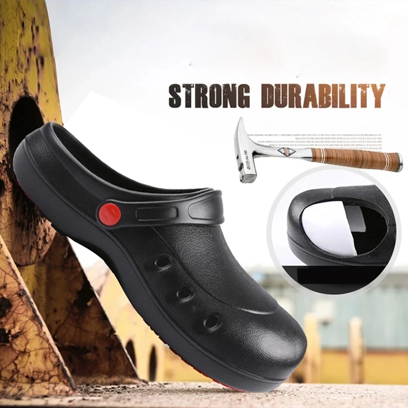 High Quality Nonslip Waterproof Oil-Proof Kitchen Work Shoes Master Cook Restaurant Chef Shoes Flat Sandals Safety Shoes