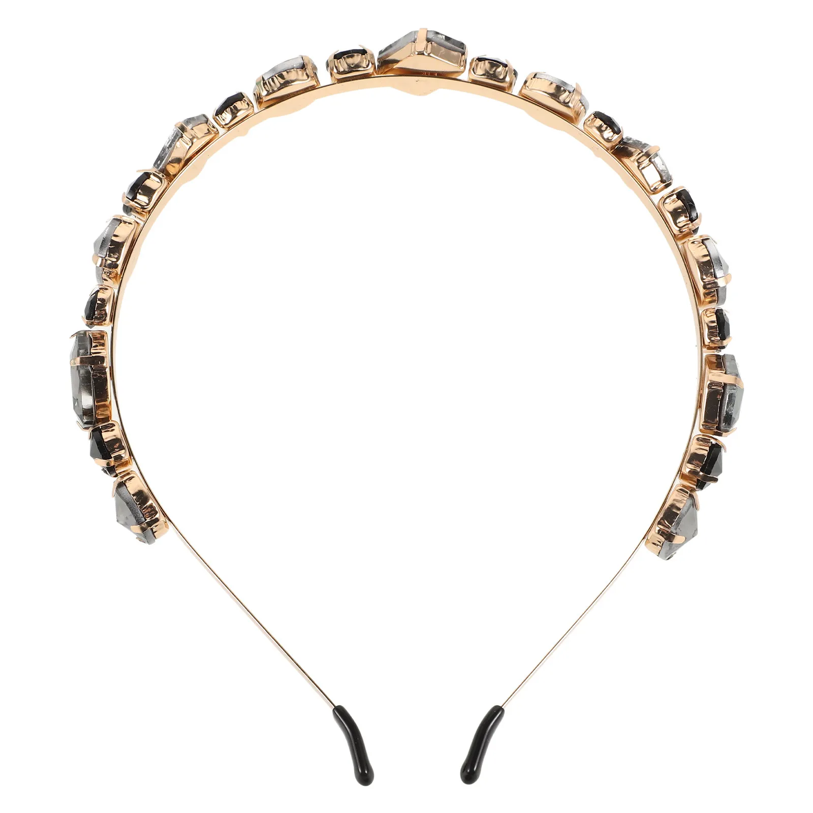 

1 шт. Стильный элегантный ободок для волос со стразами в виде стеклянных кирпичиков, черно-серый, для вечеринок и на каждый день, модный аксессуар для женщин