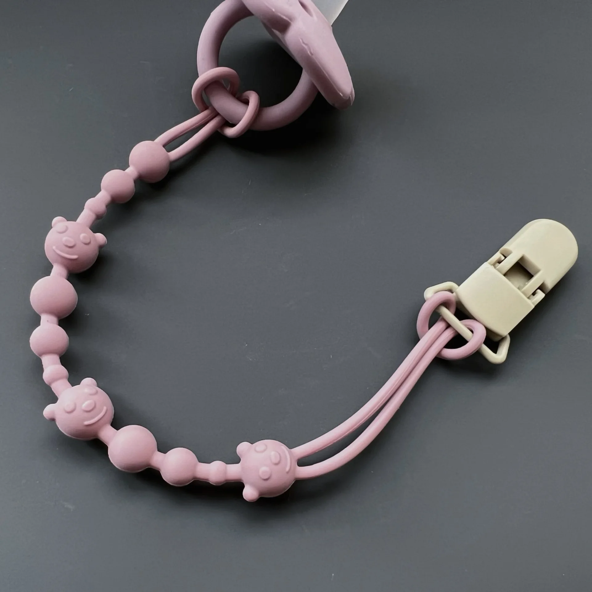 1PCS Baby Anti-drop Chain Pacifier Clips Silicone Beads Infant Nipple Appease Soother Chain Clips Dummy Holder Nipple Clip