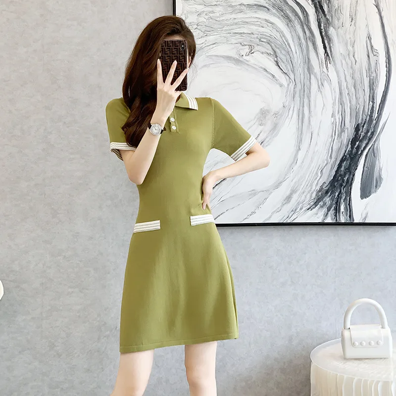 

Summer Women's Short Sleeved Dresses Fashion Casual High Quality Dress A-line Skirt