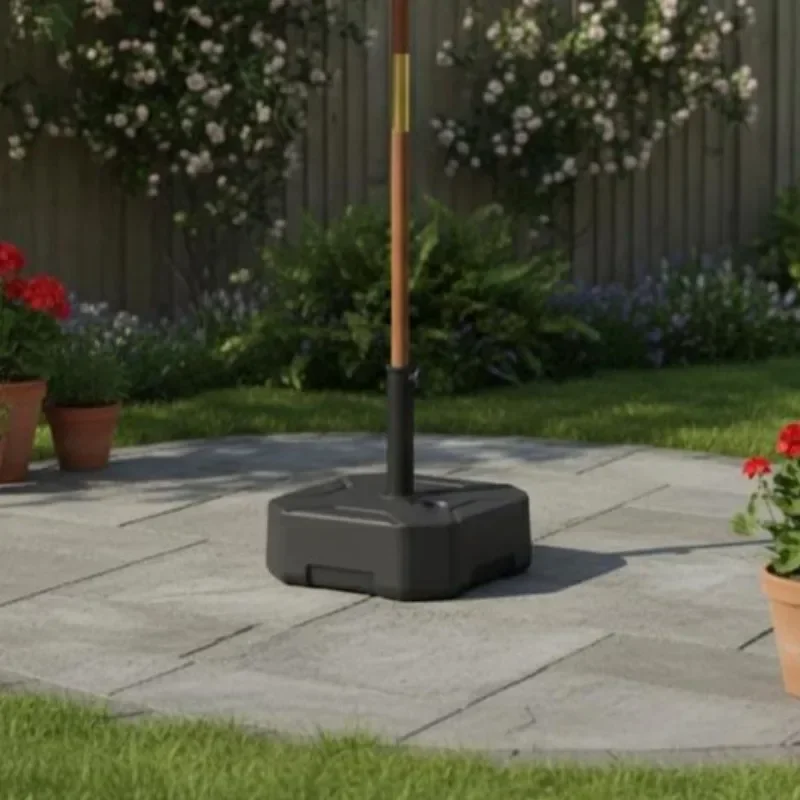 

Square Garden Parasol Base, Garden Umbrella Stand Heavy Duty Parasol Base, Filled Up to 25kg with Stand or 20kg with Water for for 38, 48 mm Poles, Black