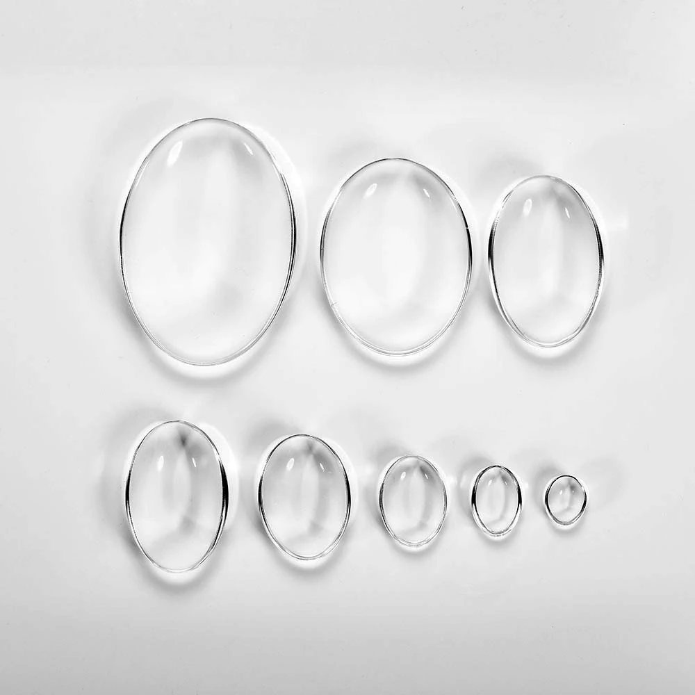 Oval Clear Glass Domes Flatback Cabochon 8x10mm-30x40mm Fit Blank Setting DIY Crafts Jewelry Accessories Supplies