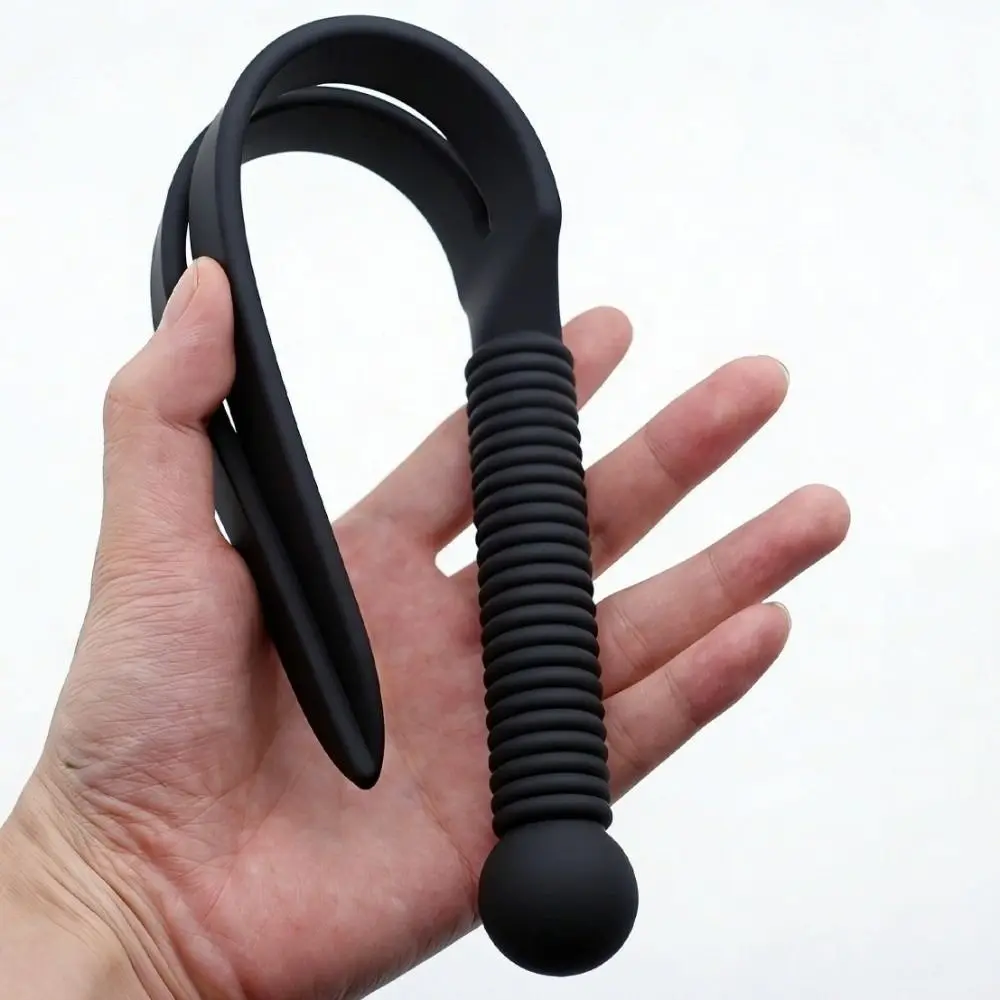 Portable Horse Riding Whip Silicone with Handle Racing Riding Crop Black Wear-resistant Spanking Paddles