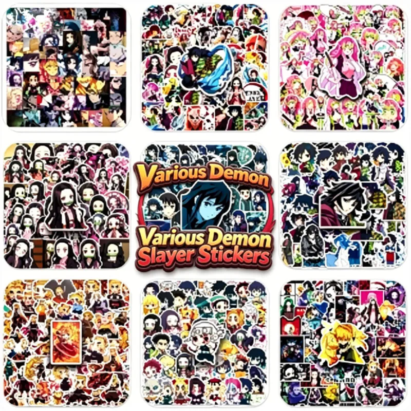 50pcs Various Cartoon Demon Slayer Graffiti Sticker Waterproof DIY Decals for Phone Ipad Luggage Thermos water bottle Decor