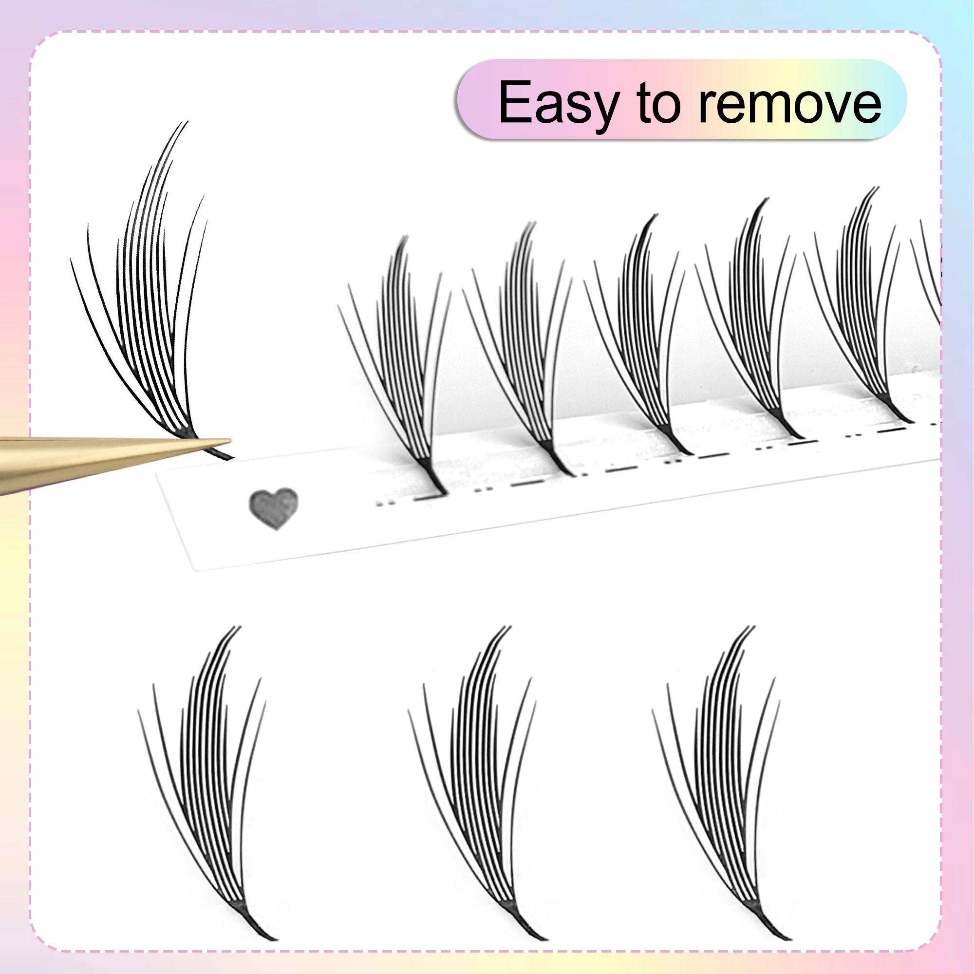 CoMango fumetto ciglia estensioni pro-made volume fan anime stile ciglia finte naturale morbido facile da innesto strumento di trucco