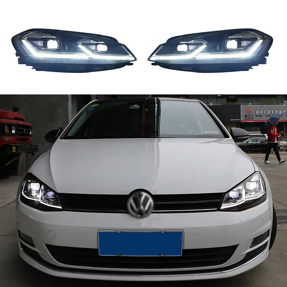 

Car LED Headlight Assembly Daytime Running Light For VW 2013-2017 Golf 7 Golf 7.5 MK7 DRL Signal Projector Lens Auto Head Light