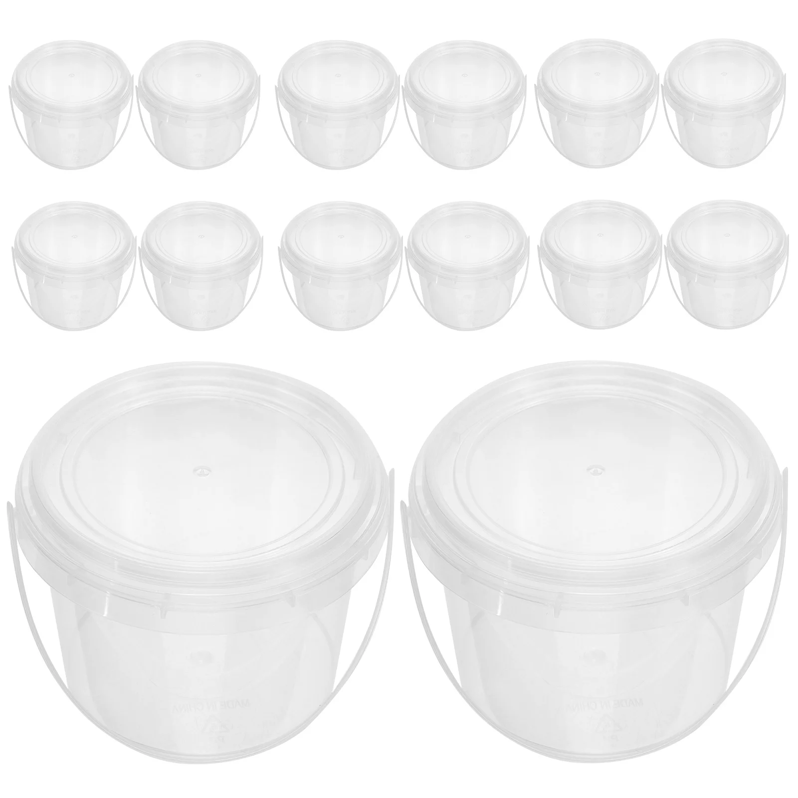 

20Pcs Soft Clay Storage Boxes Multi-Functional Plastic Paint Buckets Refillable Portable Handheld Paint Pails for Art Pigment