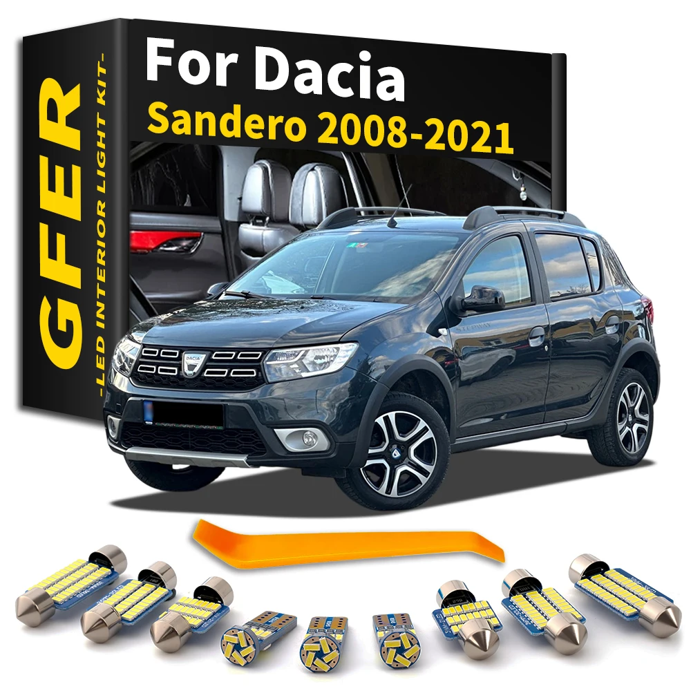 Car Interior LED Light Indoor Lamp For Dacia Sandero 3 2 1 2008 2010 2012 2015 2016 2017 2019 2020 2021 Accessories Canbus