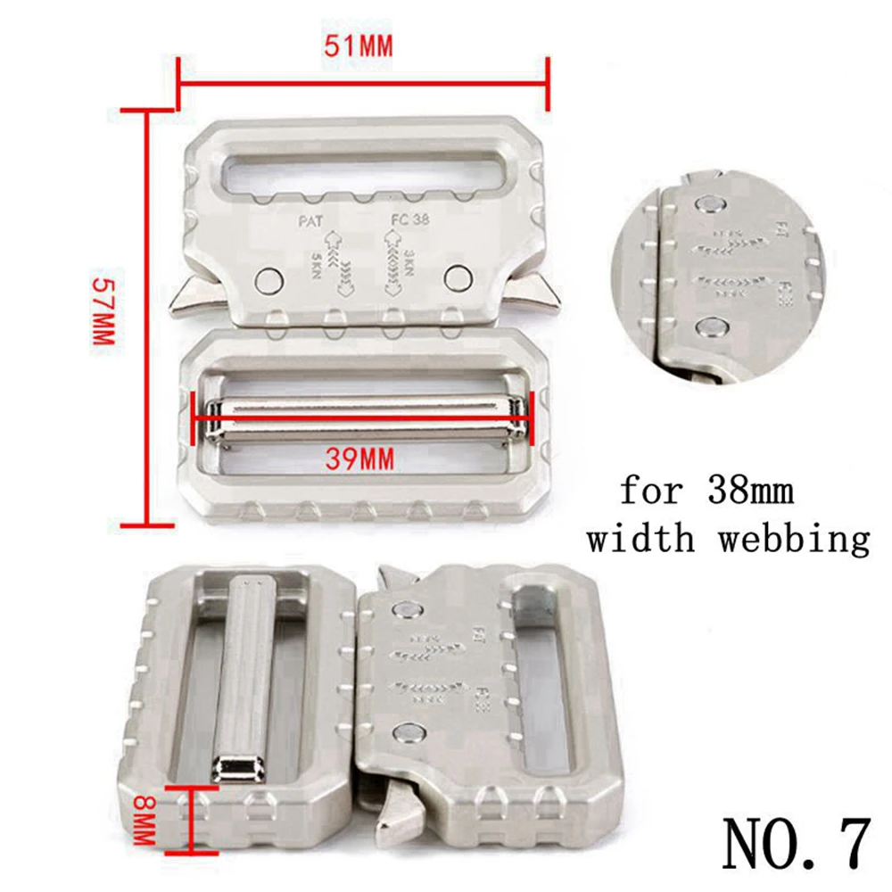 Metal liberação lateral rápida fivelas para webbing cinto tático segurança forte ganchos clipes diy acessórios de bagagem ao ar livre prata