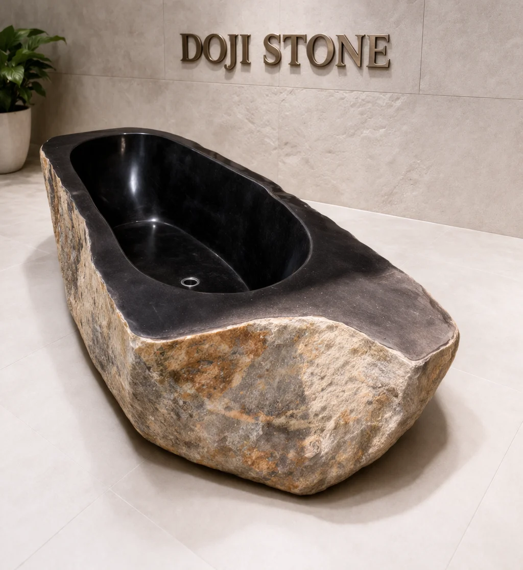 Luxury Stone Baths,Luxury Natural Stone Solid Surface  standing Bathtub | Modern Oval Soaking Tub 190cm For Bathroom Spa And