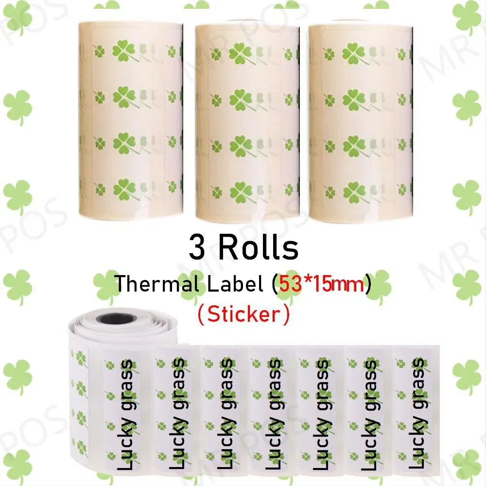 3 Rolls Thermisch Papier Sticker Papier Label Papier Fotopapier Kleur Papier voor Mini Printer PeriPage PAPERANG Fotoprinter