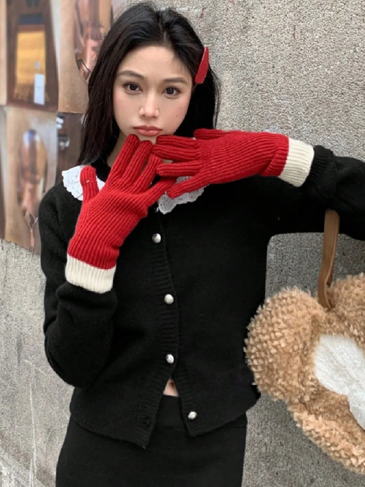 أنيقة طويلة Sve سترة محبوكة المرأة الخريف الشتاء زر واحد عقدة الدانتيل سترة عارضة جولة Ne أعلى #1