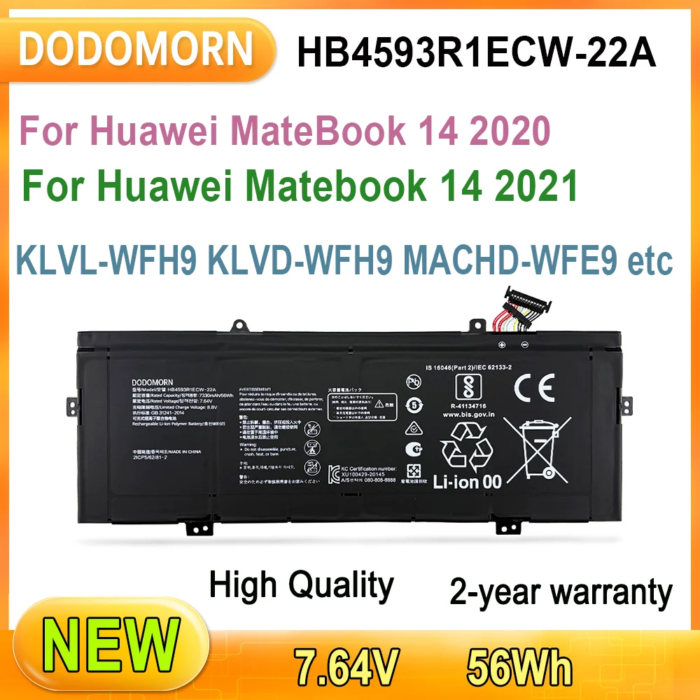 New HB4593R1ECW-22A Laptop battery For Huawei MateBook 14 2020 2021 Series KLVL-WFH9 KLVD-WFH9 MACHD-WFE9 Quality Assurance