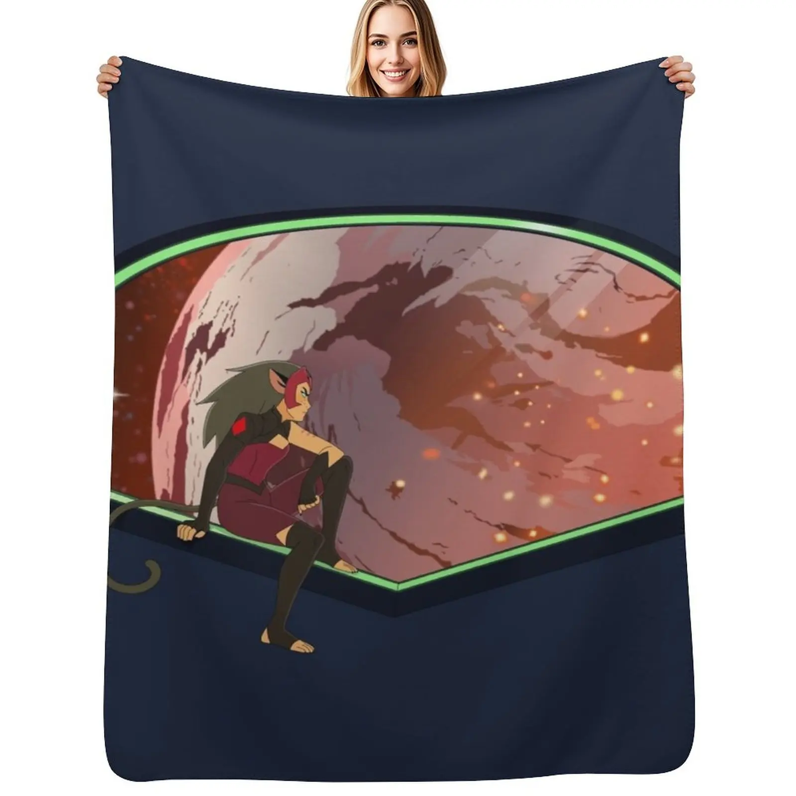 Catra in Space Throw Blanket Soft Home Decor Blanket for Couch Bedroom