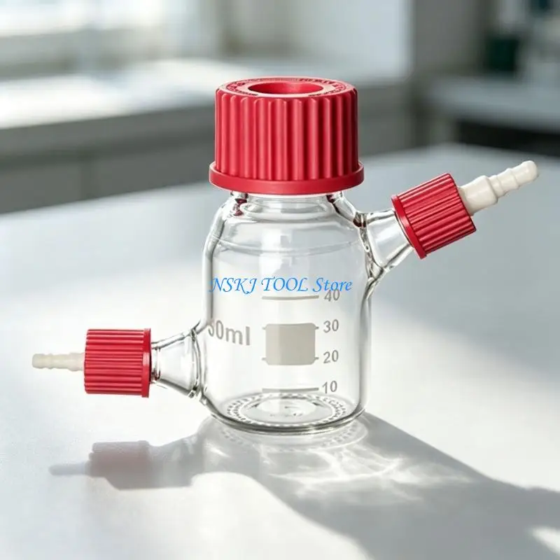 L8RC Straight Tubing Service Fitting with Cap and Ribbed Grip, Heat Ready Line Part for Lab and Industrial Maintenance