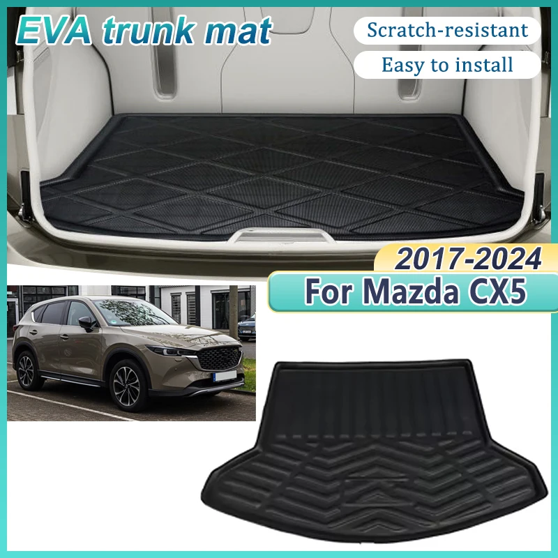 

For Mazda CX-5 CX5 CX 5 KF MK2 Accessories 2017~2024 Car Trunk Mat Anti-dirty Liner Waterproof Tray Carpet Protector Storage Pad