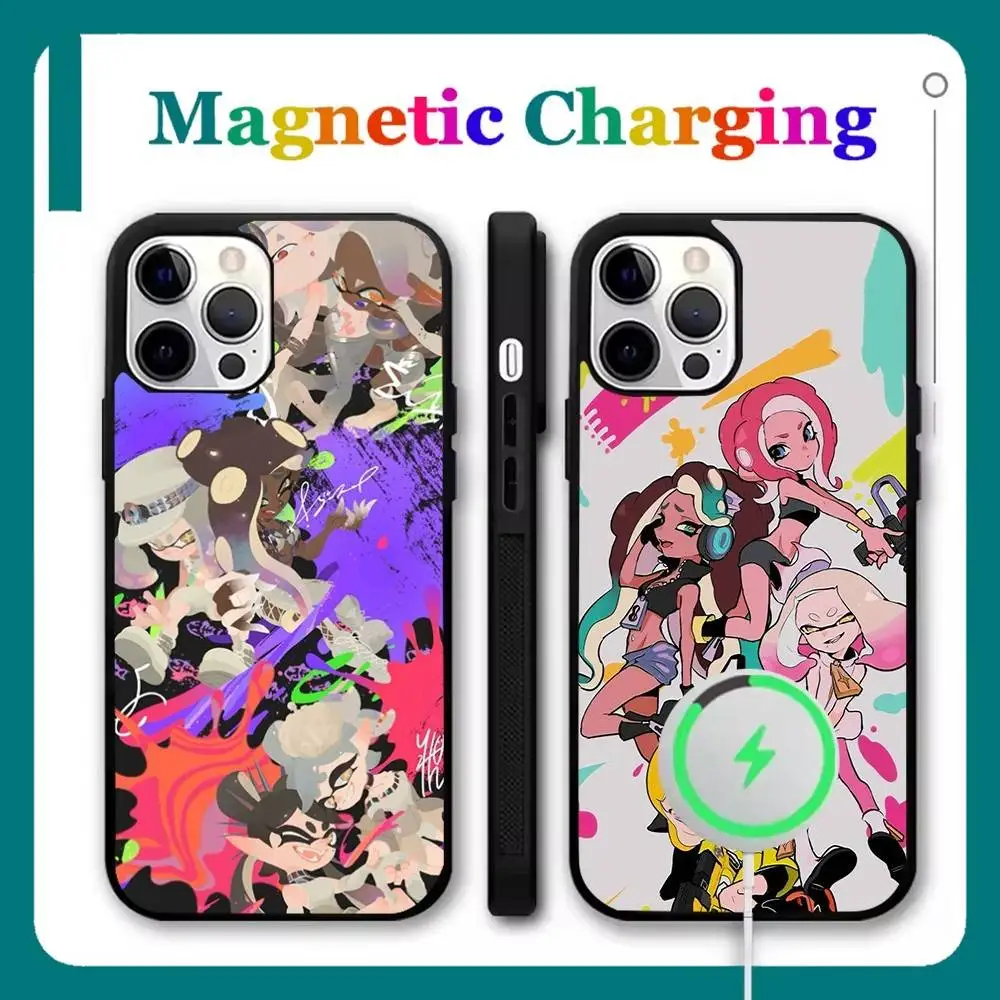 

S-SplatoonS Game Phone Case For iPhone 17,16,15,14,13,12,11,Pro,Max,Plus,Mini,Air,SE New Magsafe Magnetic Wireless Charging