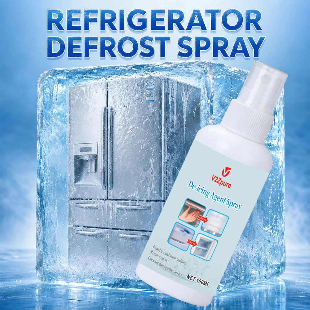 Agente Descongelante en Aerosol para Refrigerador, Descongelador Rápido para Puerta de Coche, Parabrisas, Refrigerador y Congelador, Spray para Derretir Hielo