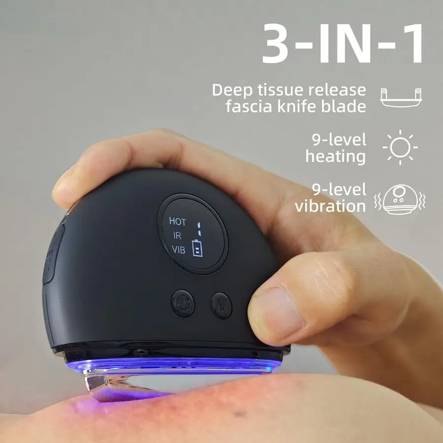 سكين اللفافة الكهربائية، التدفئة والاهتزاز، أداة مكشطة العضلات، ناسف اللفافة، أدوات تدليك أداة اللفافة للأنسجة العميقة، IA #3