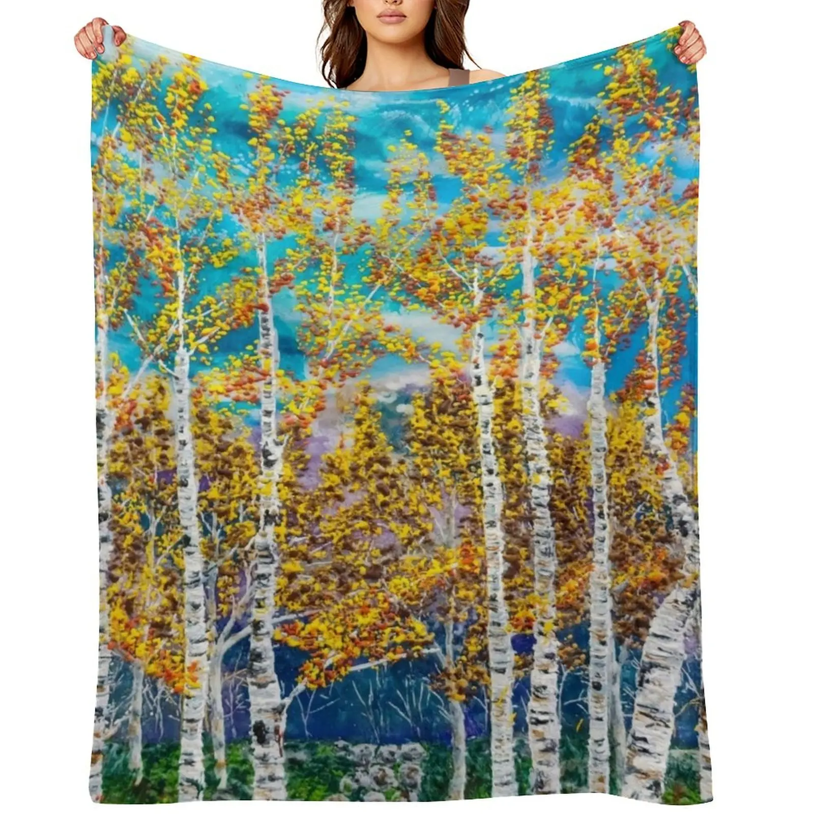 Aspens Throw Blanket Luxury Brand Blankets For Sofas Custom Tourist Winter beds Fashion Sofas Blankets