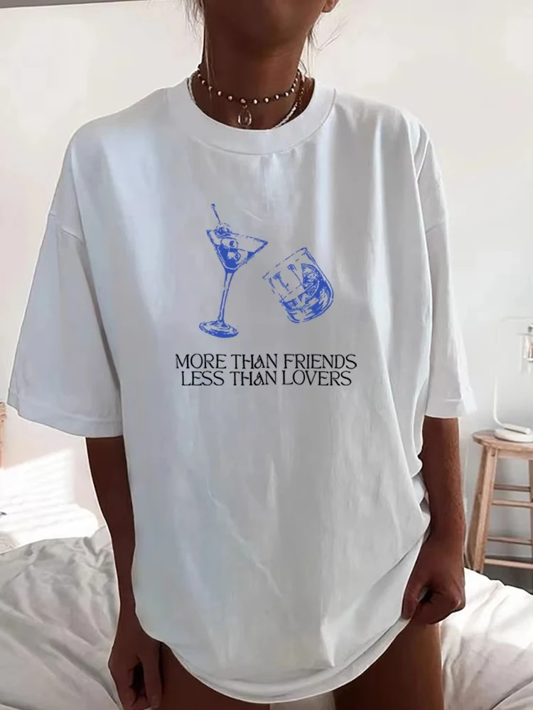 

Футболки с рисунком Less Lover, коктейльные футболки, милые модные винтажные эстетические уличные футболки, женский топ Tumblr Y2k, одежда в стиле гранж, большие размеры