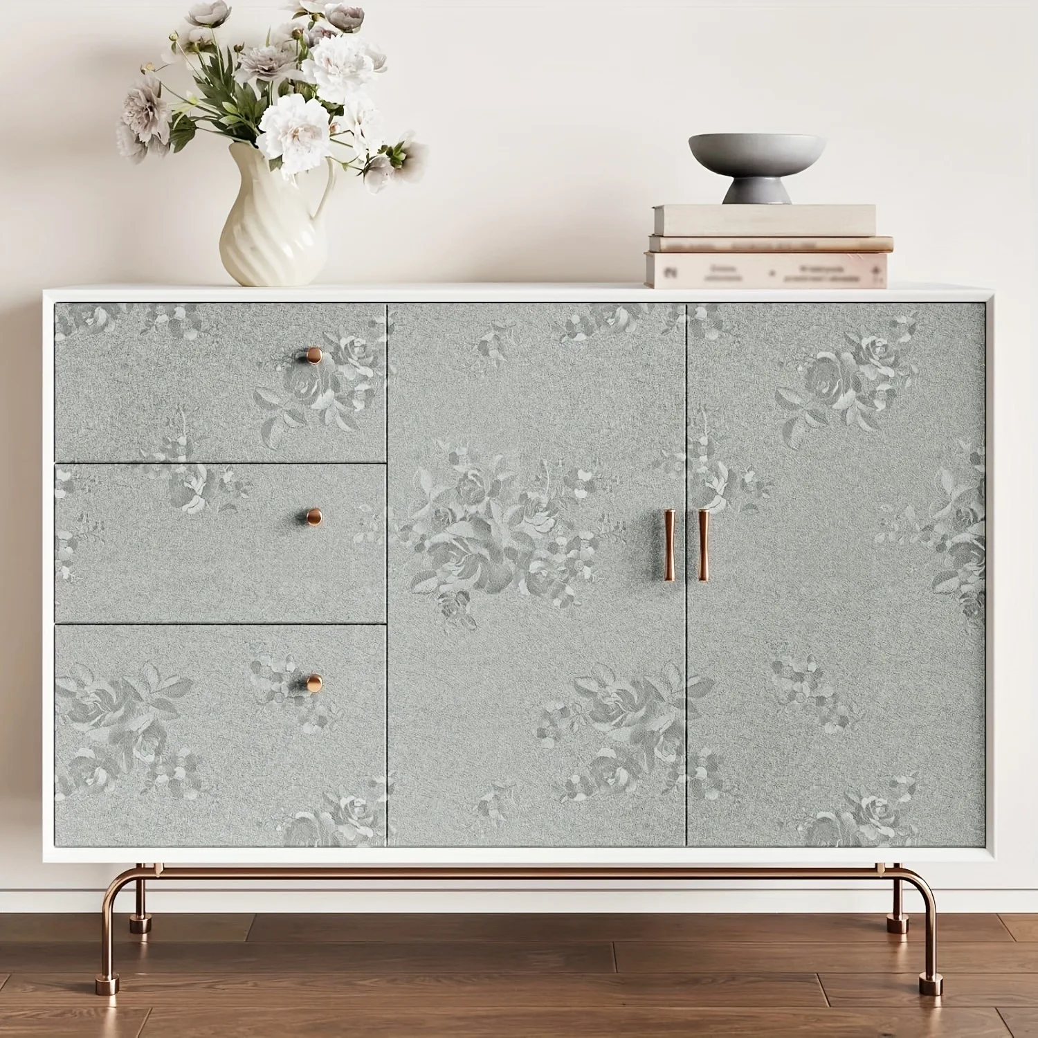 ورق حائط ثلاثي الأبعاد منقوش عليه زهور ورق حائط قابل للتقشير واللصق لجدران غرفة النوم ورق اتصال ذاتي اللصق على شكل زهرة ورق حائط لديكور المنزل #3