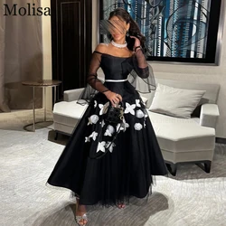 MOLISA Exquisite Party Evening Gowns 2024 A-Line Off the Shoulder Prom Dress Flower Belt Formal Occasion Dresses فساتين الحفلات