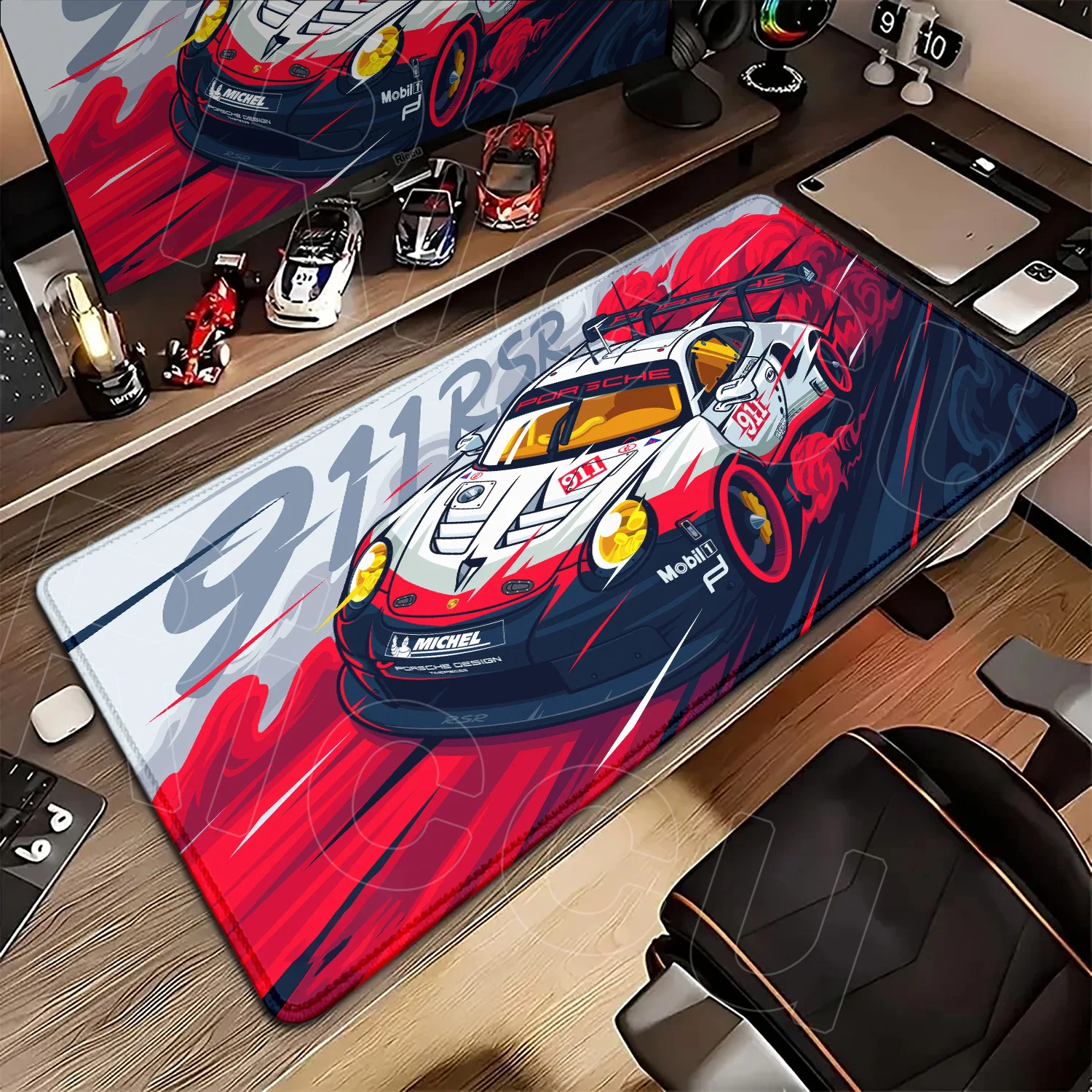 

90x40cm HD Print Computer Gamer Mousepad Rally Sports Supercar Mouse Mats XXL Lock Edge Non-slip Mouse Pad Keyboard PC Table Pad