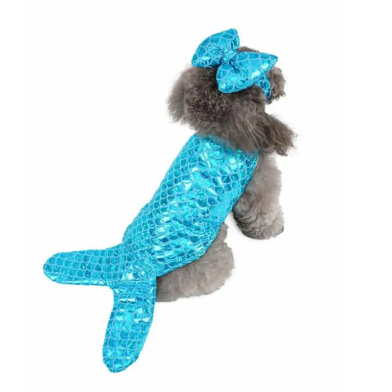 Mermaid Dog Costume funny Dog clothing cat clothing Cute pet clothes Halloween Dress up Costume Role playing costumes