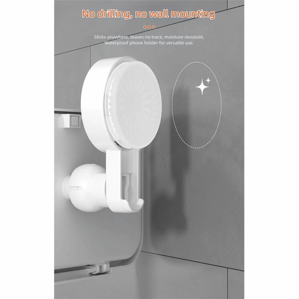 Suction Cup Bathroom Phone Holder Rotatable Adjustable Waterproof Phone Mount Stand High Definition High Sensitivity