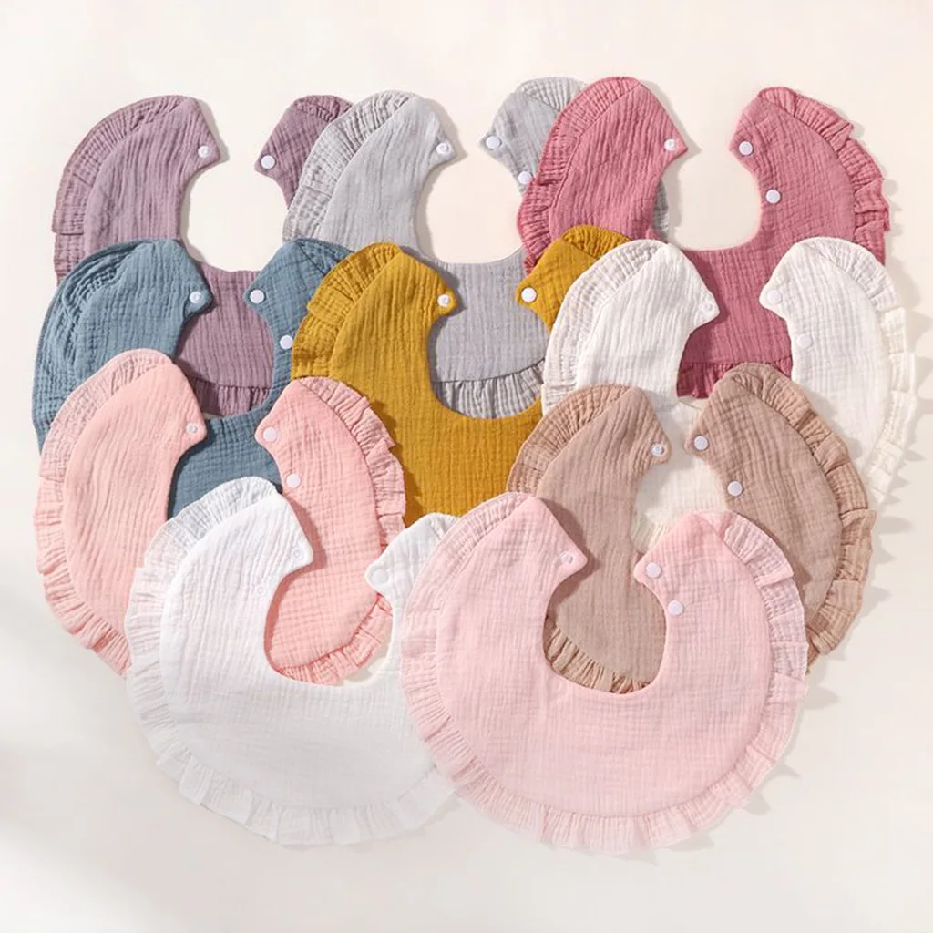

Candy-Colored Gauze Lace Baby Bib INS Style Infant Drool Cloth Saliva Towel Children's New Arrival Soft Fabric Feeding Accessory