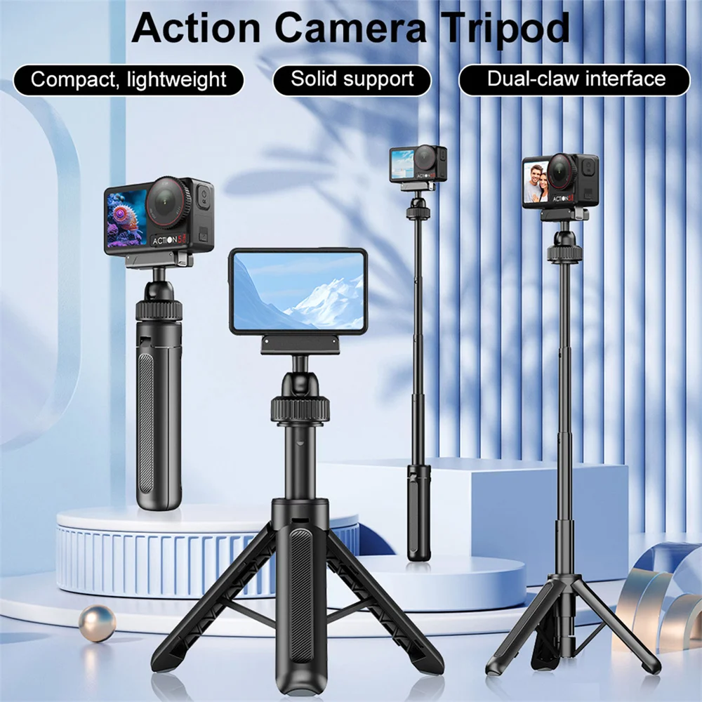 Magnetisches Schnellverschluss-Kamerastativ für DJI Osmo Action 5 Pro/4/3 Teleskop-Selfie-Stick-Griff mit 360-Grad-Kugelkopf