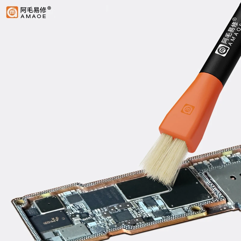 AMAOE Replaceable Double-Head Cleaning Brush Anti-Static Brush for Mobile Phone Computer Motherboard CPU IC Cleaner Repair Tools