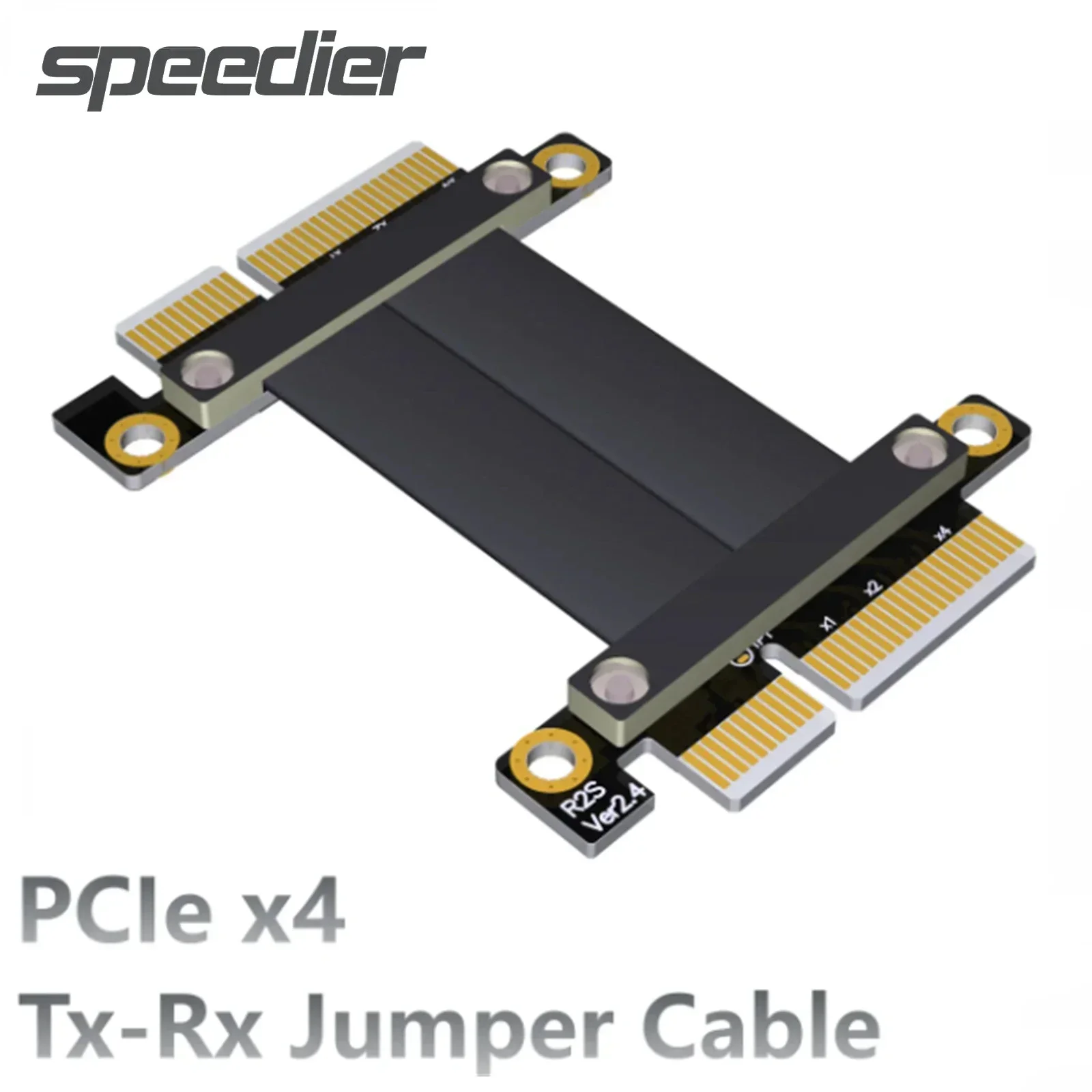 

ADT PCI-E PCI Express 3.0 4.0 X4 To X4 Riser Cable Male-Male Pcie TX-RX Signal Exchange/Tx-Tx Direct Docking Extender GPU Jumper