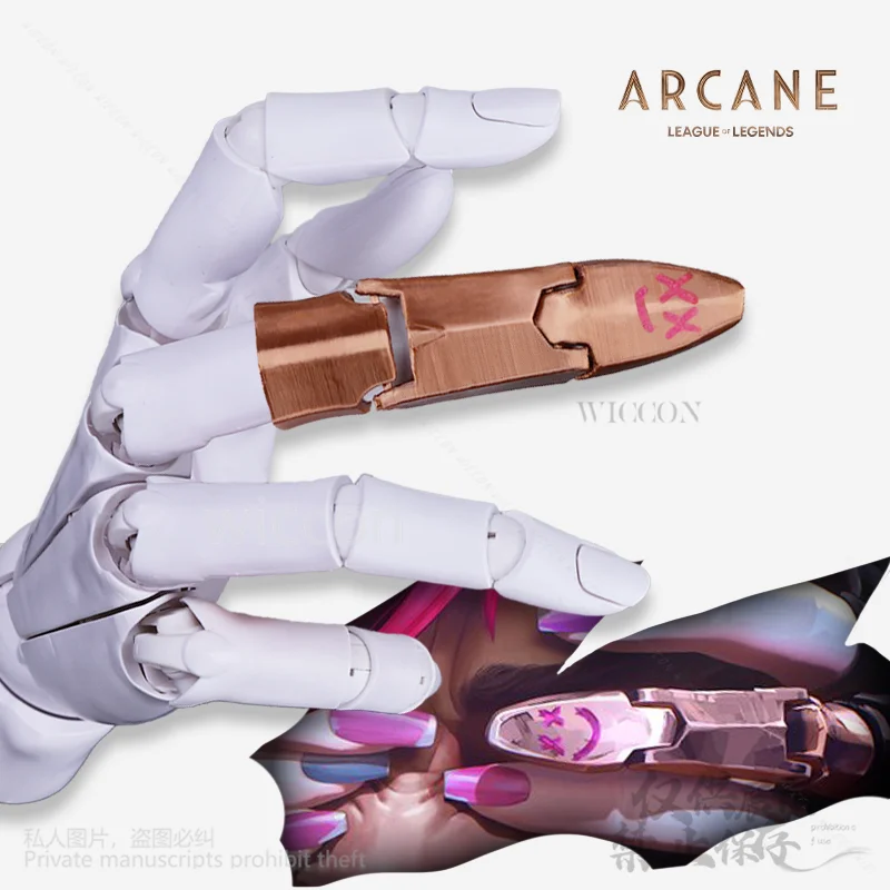 Hot Anime Game LOL Arcane Cosplay Jinx Costume Finger Cover 3D Props Adult Halloween Christmas Accessories Customized For Girls