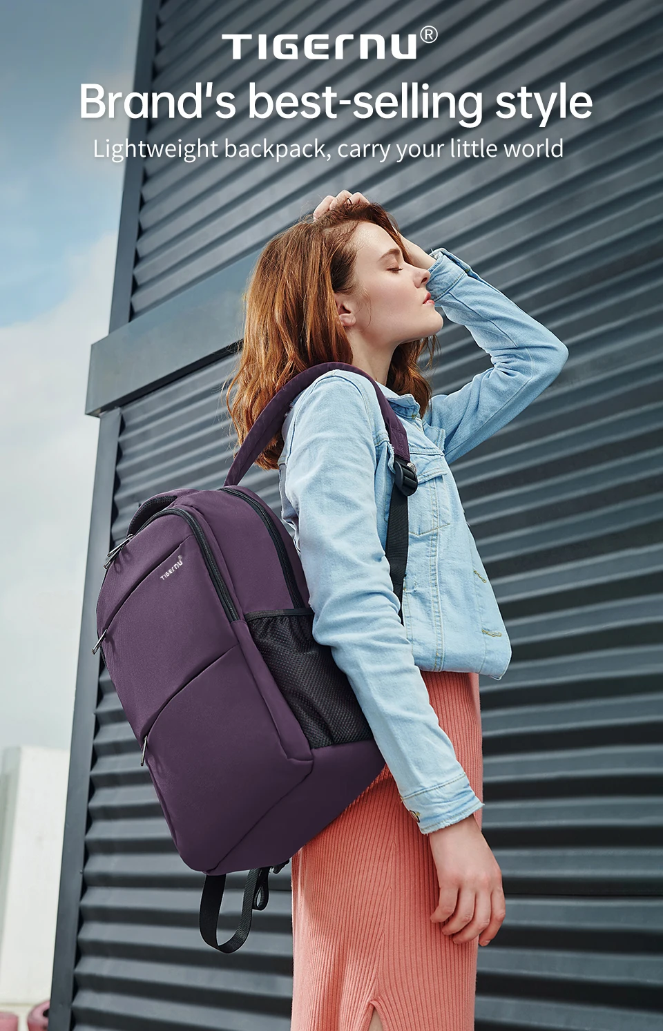 Tigernu Frauen Große Kapazität Casual Reise Rucksäcke Wasserdicht 15,6 "Laptop Rucksack Weibliche Schule Rucksack Mochilas – Detail 1