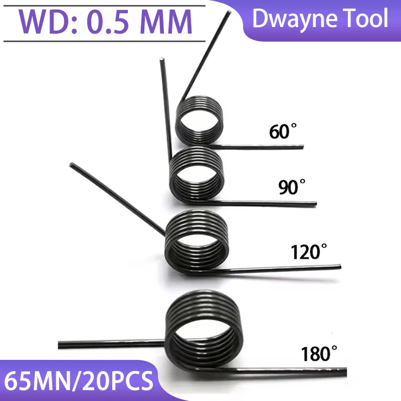 

20PCS 0.5mm Spring Steel Micro Torsion Springs-60°90°120°180° Hairpin Coils for Watch Repair,Electronics&Miniature Model Making
