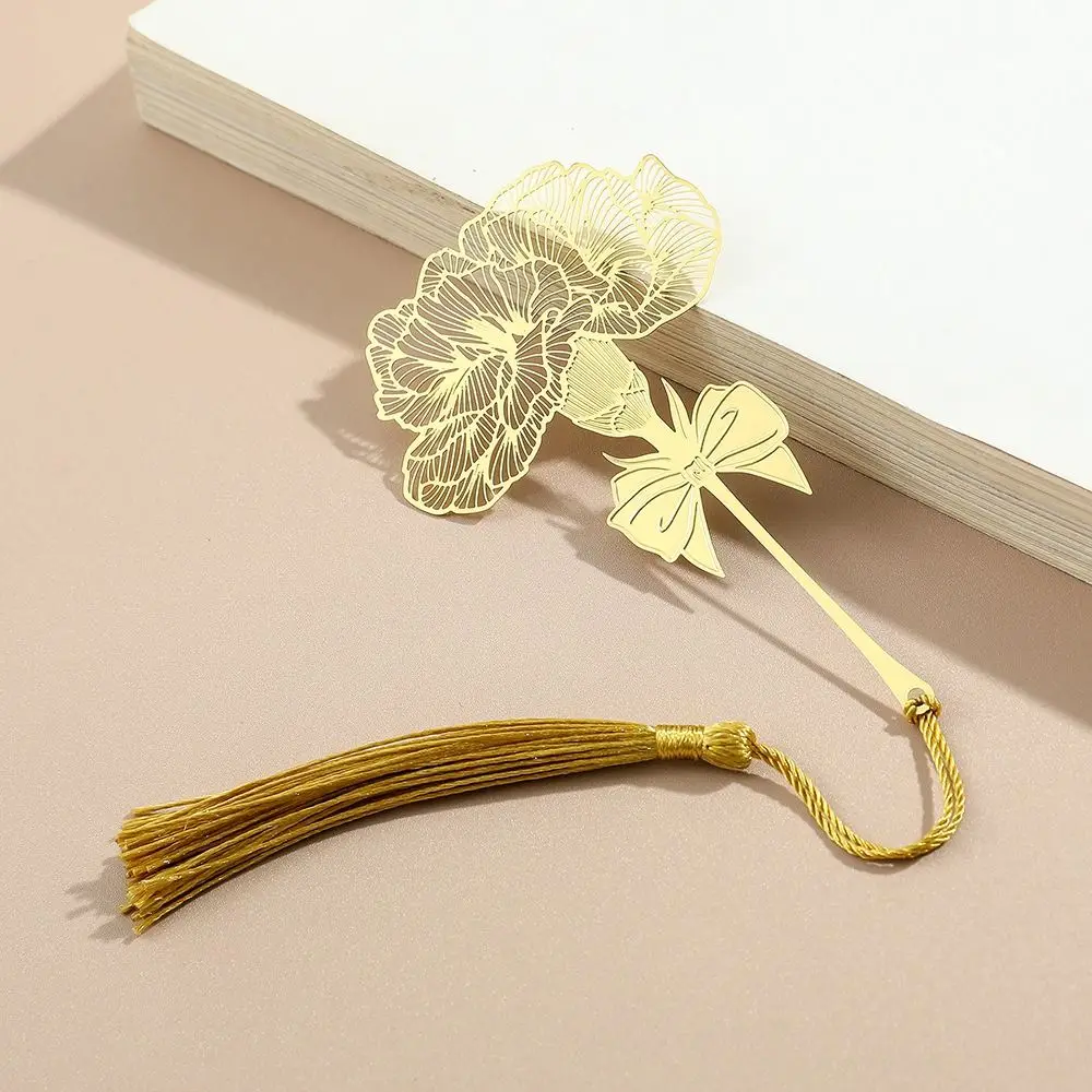 Dandelion Flower Leaf Chinese Style Bookmark Sunflower Hollow Tassel Metal Hollow Book Mark Stationery Reading Gift