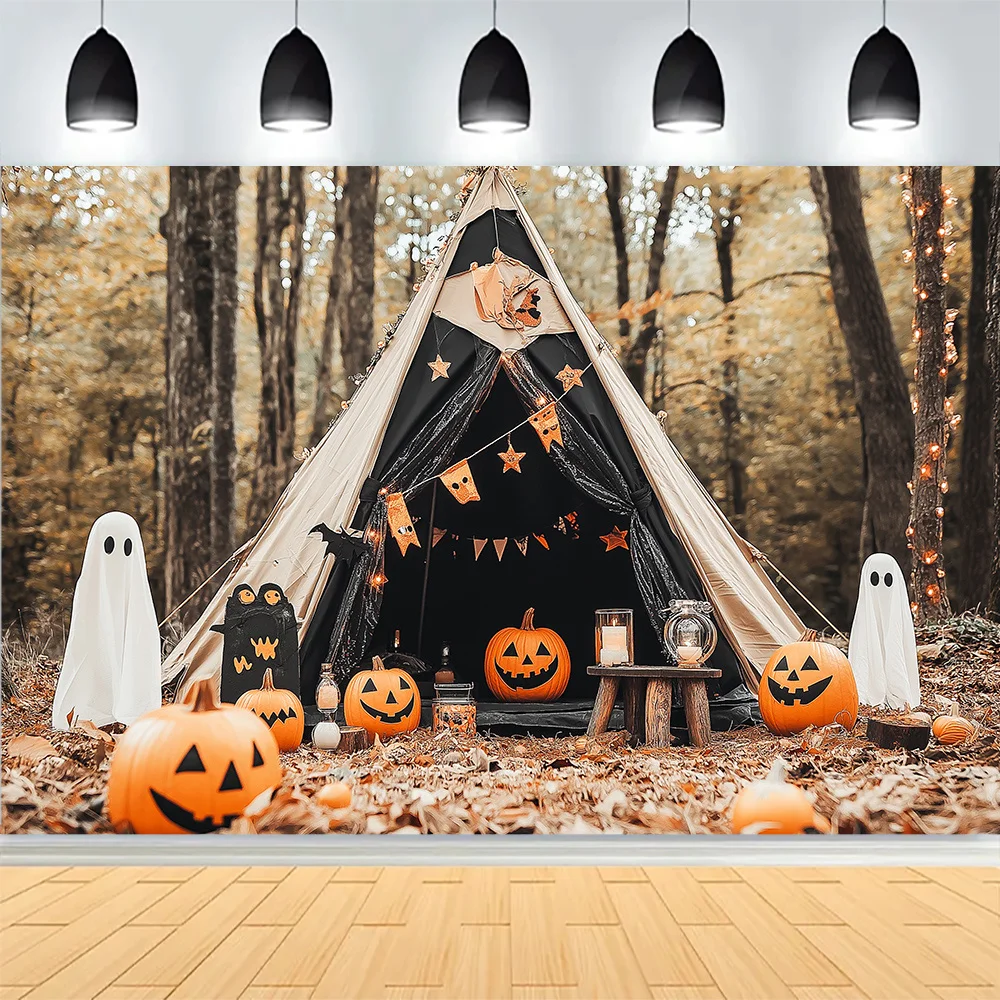 Halloween Day Shadows Photography Background Jack-o-lanterns Ghosts Wander And Spooky Tales Awaken Photo Studio Backdrops BH-28