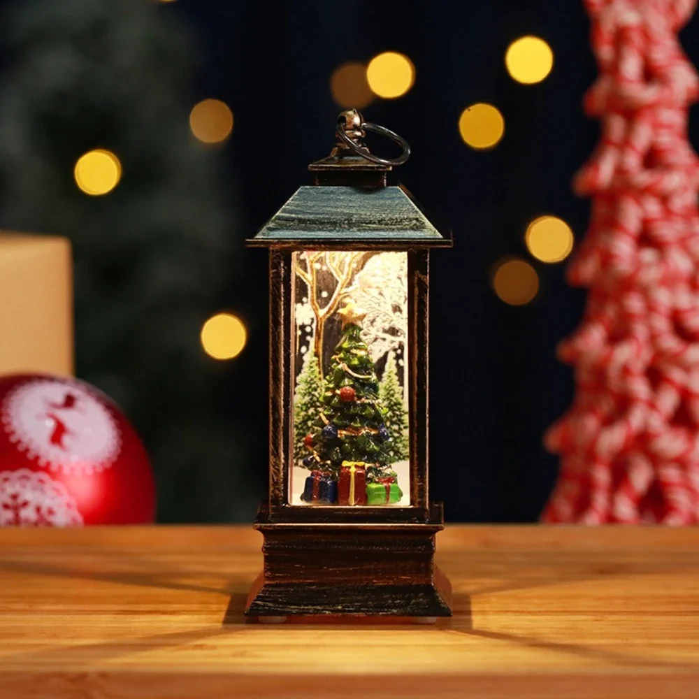 

Christmas Telephone Booth Decorations Small Wind Lamps Electronic Snowmen Night Lights Desktop Ornaments Balls/Snow Globe