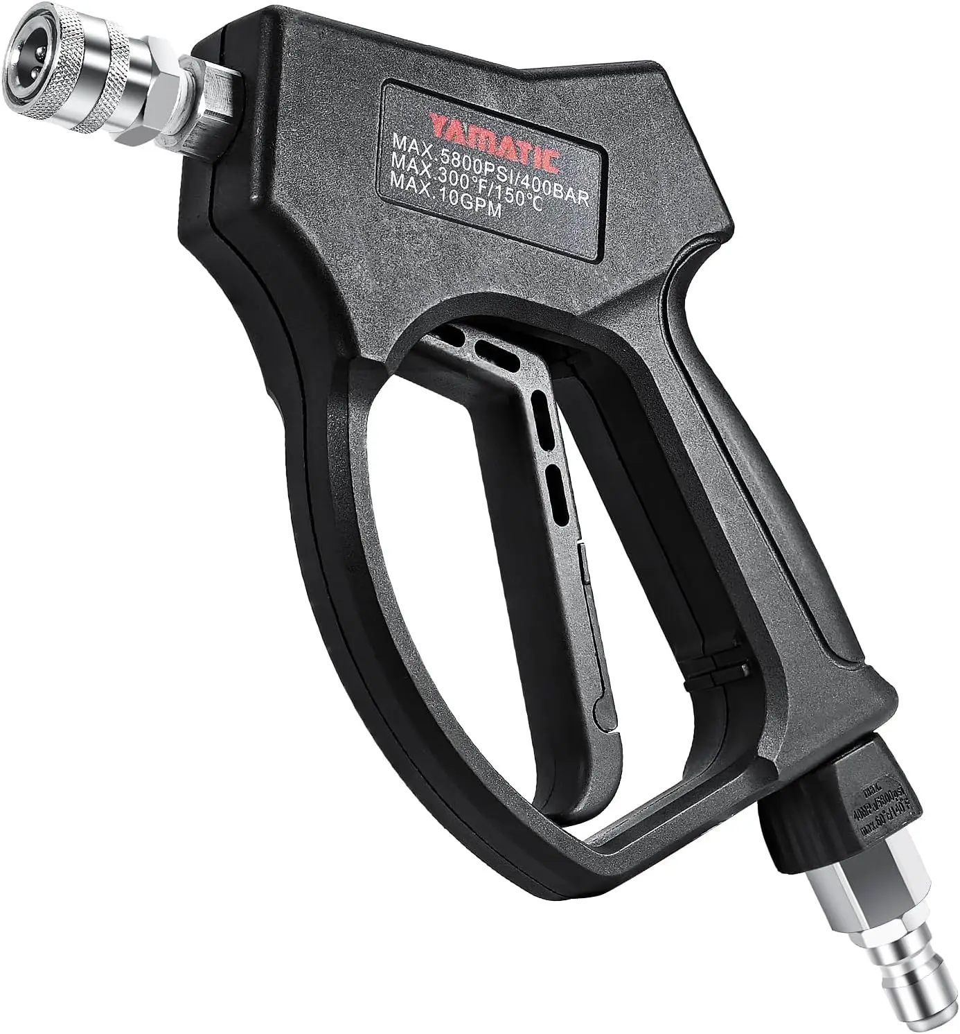 

Пистолет для мойки высокого давления из нержавеющей стали 5800 PSI с поворотным штекером, легким курком-спусковым механизмом для мойки автомобилей и пенной насадки