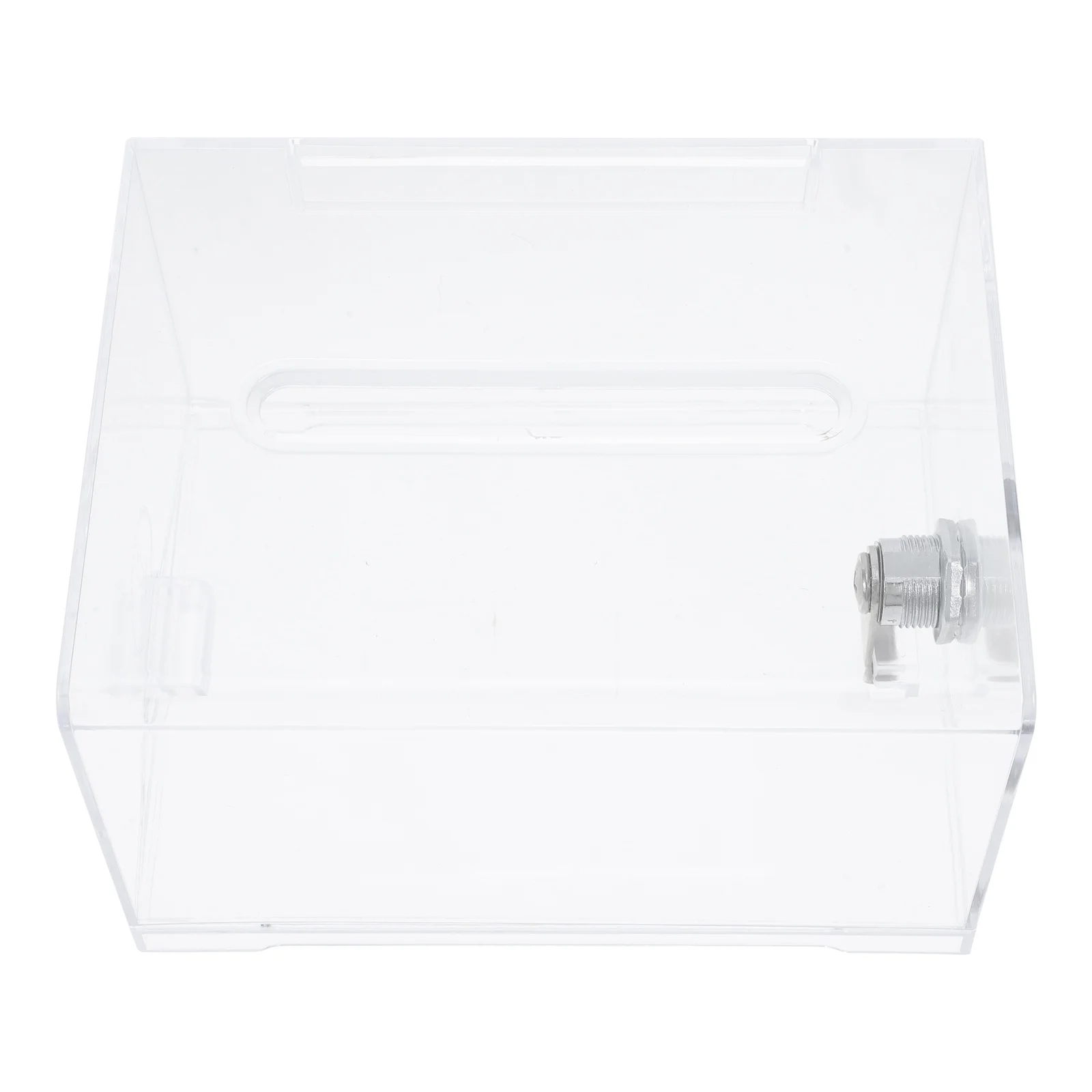 

Acrylic Clear Suggestion Box Lockable Donation Ballot Box with Sign Holder Storage for Fundraising Voting Collection
