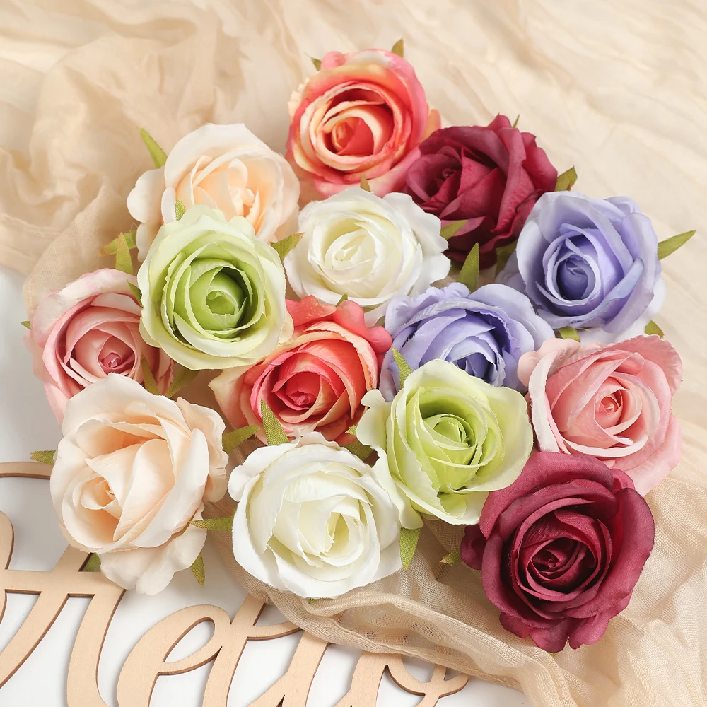 

10/20Pcs Rose Artificial Flowers 5.5CM Fake Flower Head for Home Room Decor Garden Wedding Decoration DIY Garland Gift Accessory