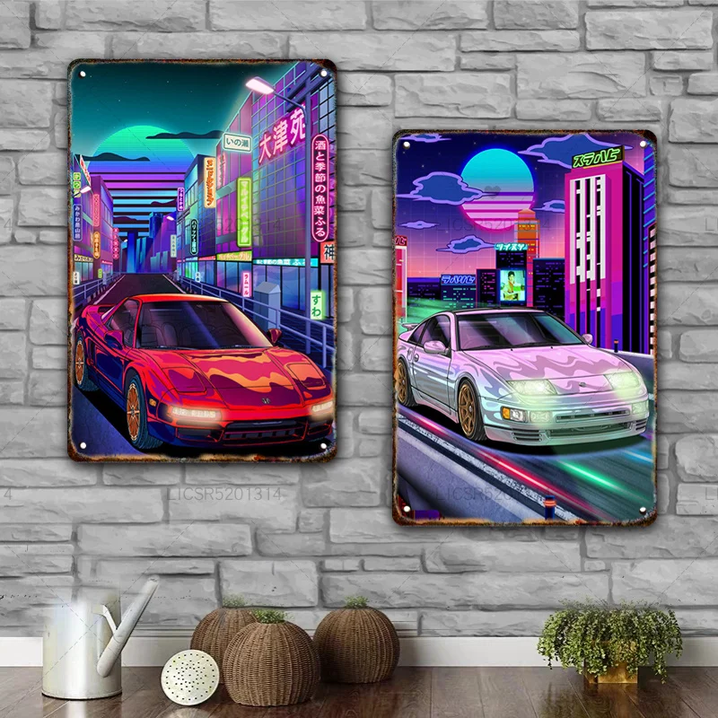 Japanese Style MK4 JDM Mazda Tin Painting Metal Signage Car Poster Living Room Bar Club Garage Art Decorative Iron Painting Gift