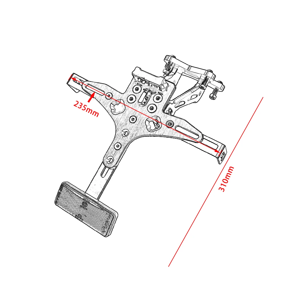 MT 09 Motorcycle Adjustable License Plate Mount Holder Bracket for Yamaha MT09 FZ09 For  FZ-09 Tracer 900 2013-2020 LED Light