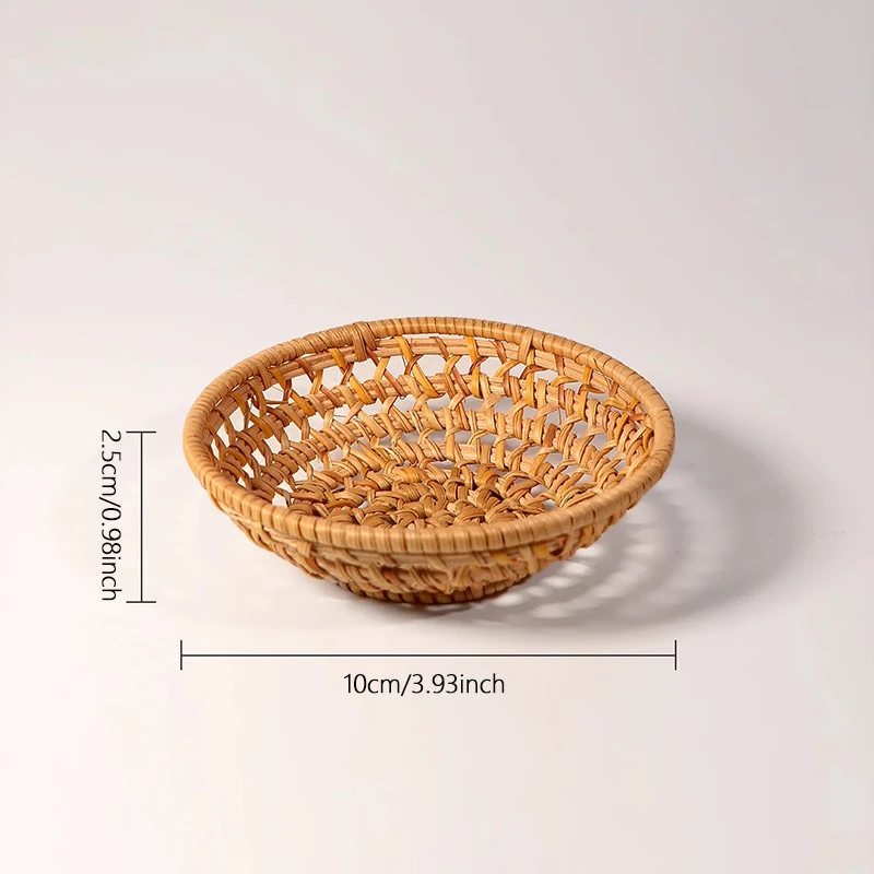 1pc Creative Handmade Knitted Item Storage Basket - Home Tableware Knitted Hollow Basket - Home Item Storage Basket