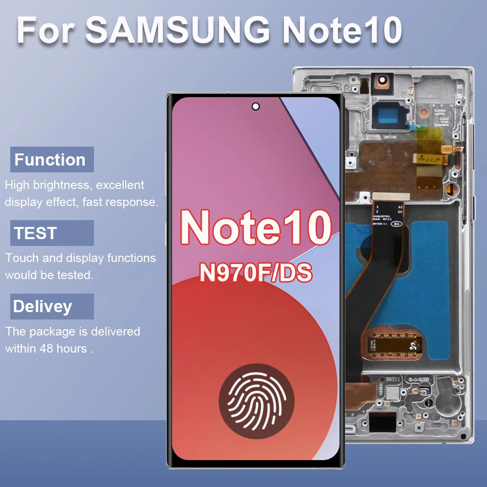 Note10 N970F N970F/DS Display Screen for Samsung Galaxy Note 10 LCD Display with Touch Screen Digitizer Assembly Replacement