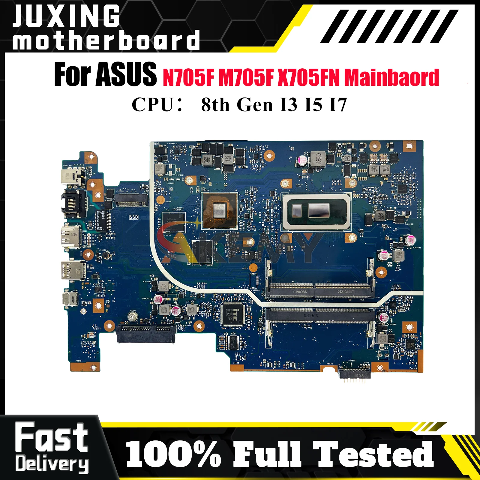 

X705FN Laptop Motherboard For ASUS VivoBook X705FN M705F X705F N705F Notebook Mainboard With I3 I5 I7 CPU tests OK fast shipping